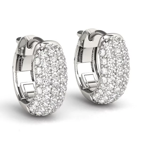 Five Row Lab Diamond Pavé Huggie Earrings